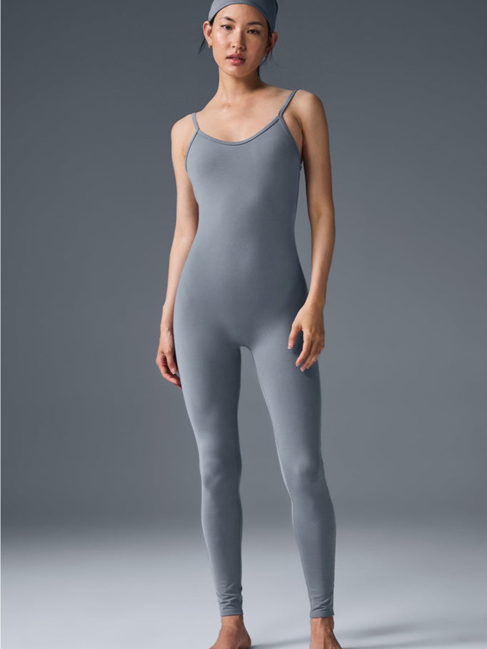 Alo Yoga Airbrush One and Done Onesie Steel Grey XXS NWT